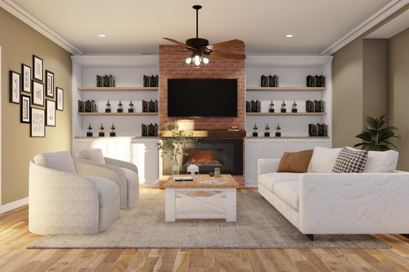 House Design - Interior - Family Room for Craftsman House Plan #17-2063 - 3 bed, 2.5 bath
