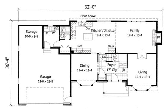Floor Plan - Main Floor for Traditional House Plan #51-108 - 3 bed, 2.5 bath