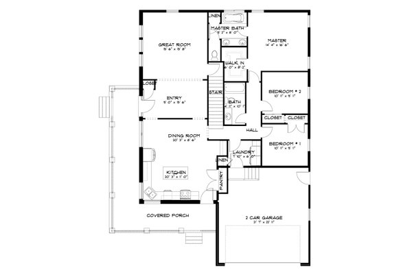 Dream House Plan - Floor Plan - Main Floor for Farmhouse House Plan #1060-492 - 3 bed, 3 bath