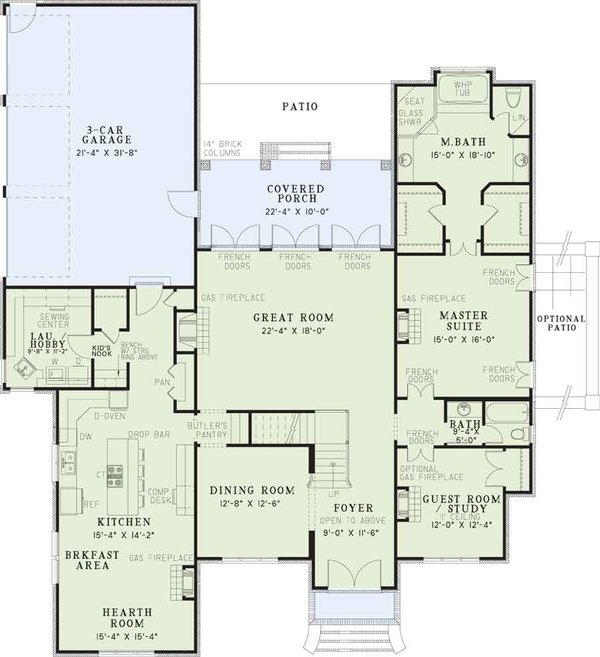 European Floor Plan - Main Floor Plan #17-2305