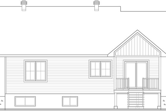 Exterior - Rear Elevation for Farmhouse House Plan #23-2741 - 4 bed, 2 bath