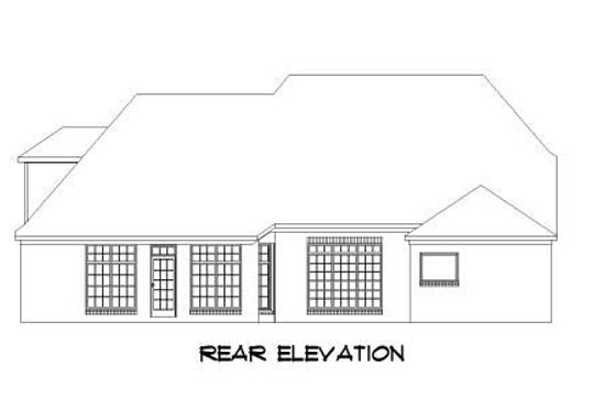 Exterior - Rear Elevation for European House Plan #424-20 - 4 bed, 4 bath