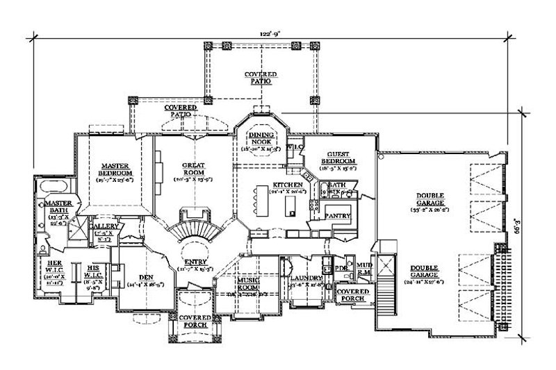 Dream House Plan - Floor Plan - Main Floor for European House Plan #5-347 - 4 bed, 5 bath