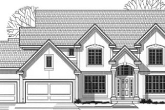 Exterior - Front Elevation for European House Plan #67-766 - 4 bed, 2.5 bath