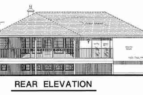 Exterior - Rear Elevation for European House Plan #18-9326 - 3 bed, 2 bath
