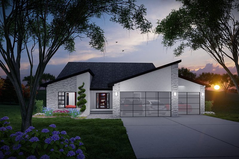 Dream House Plan - Modern Exterior - Front Elevation Plan #70-1538