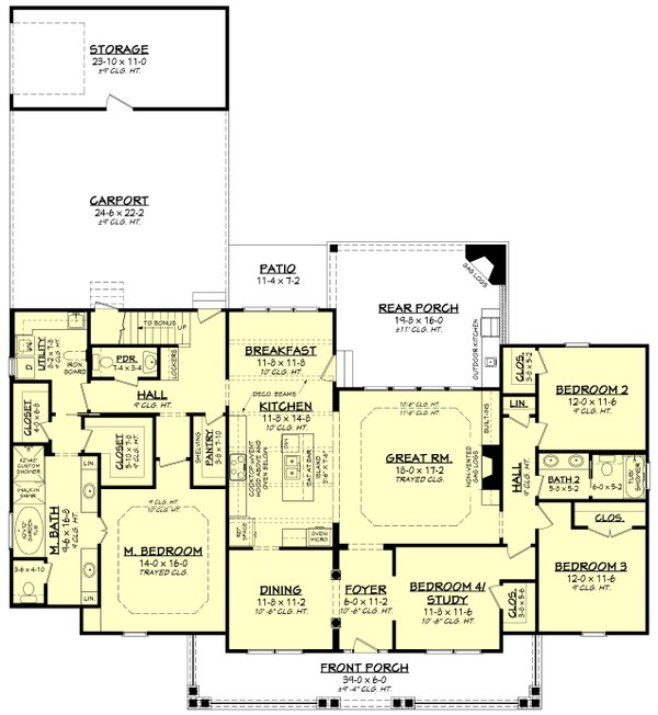 Architectural House Design - Country Floor Plan - Main Floor Plan #430-113
