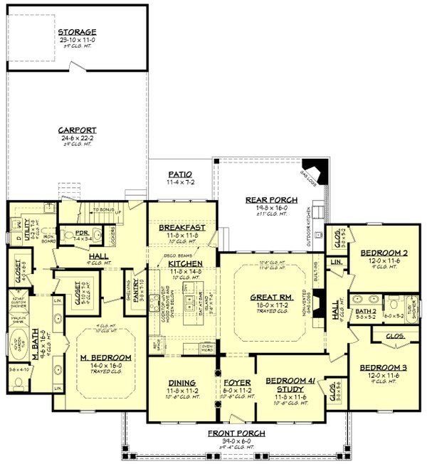 Home Plan - Country Floor Plan - Main Floor Plan #430-113