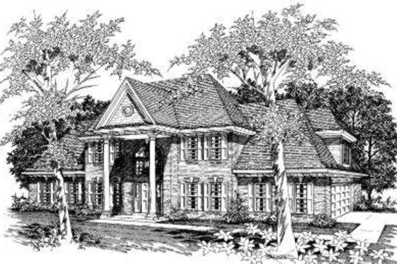Exterior - Front Elevation for Colonial House Plan #329-128 - 4 bed, 3.5 bath