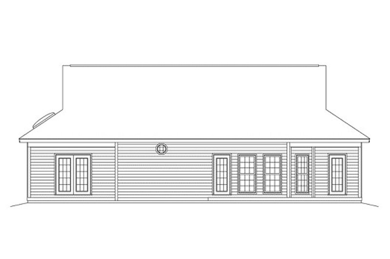 House Blueprint - Exterior - Rear Elevation for Ranch House Plan #57-238 - 3 bed, 2 bath