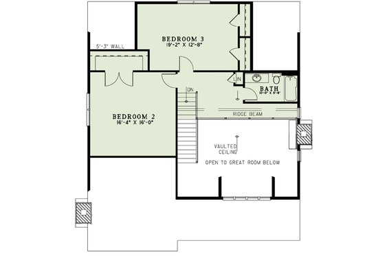 Floor Plan - Upper Floor for Cottage House Plan #17-2544 - 3 bed, 2.5 bath