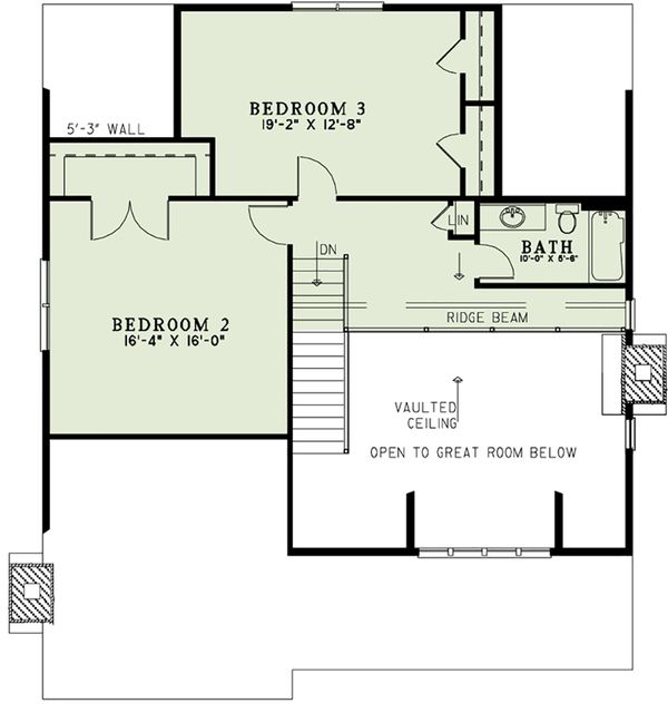 Cottage Floor Plan - Upper Floor Plan #17-2544