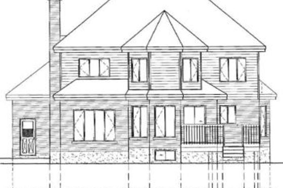Exterior - Rear Elevation for Traditional House Plan #25-2163 - 4 bed, 2.5 bath