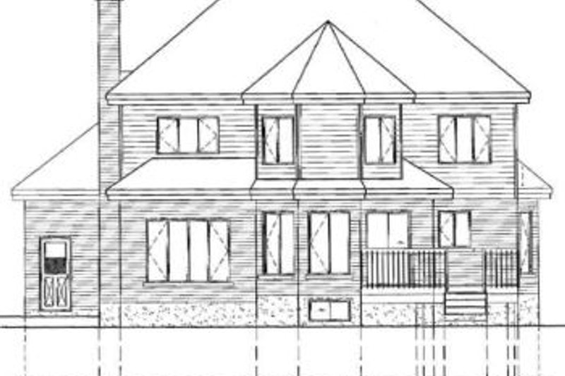 House Plan Design - Exterior - Rear Elevation for Traditional House Plan #25-2163 - 4 bed, 2.5 bath