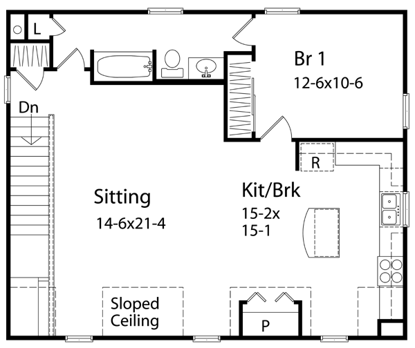 Architectural House Design - Colonial Floor Plan - Upper Floor Plan #22-432