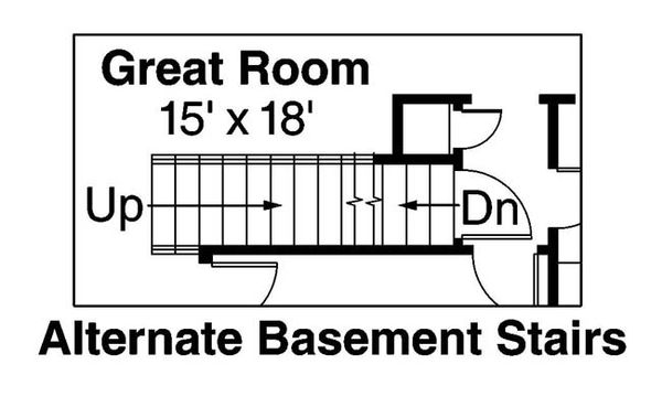 Craftsman Floor Plan - Lower Floor Plan #124-534