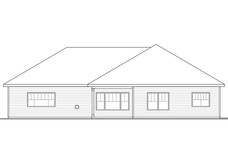 Architectural House Design - Exterior - Rear Elevation for Ranch House Plan #124-1003 - 3 bed, 2 bath