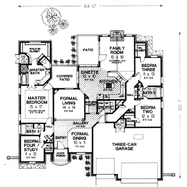 House Design - Tudor Floor Plan - Main Floor Plan #310-537