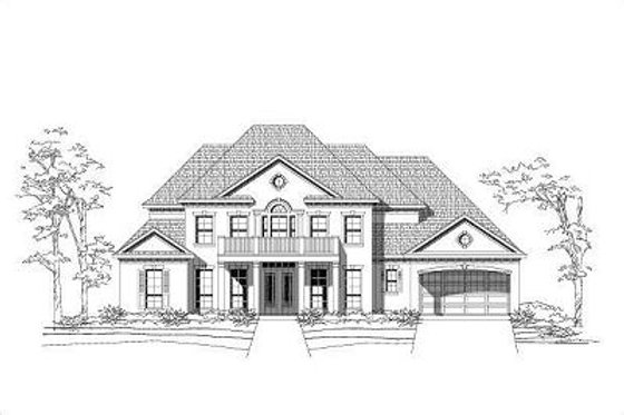 Exterior - Front Elevation for Colonial House Plan #411-709 - 4 bed, 3.5 bath