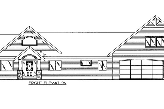 Exterior - Front Elevation 3 for Craftsman House Plan #117-1095 - 2 bed, 3 bath