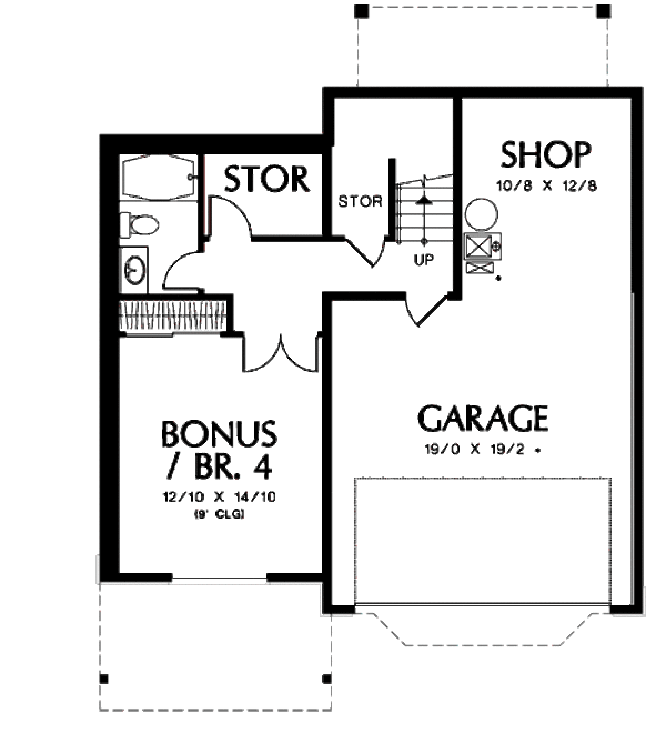 House Design - Traditional Floor Plan - Lower Floor Plan #48-503