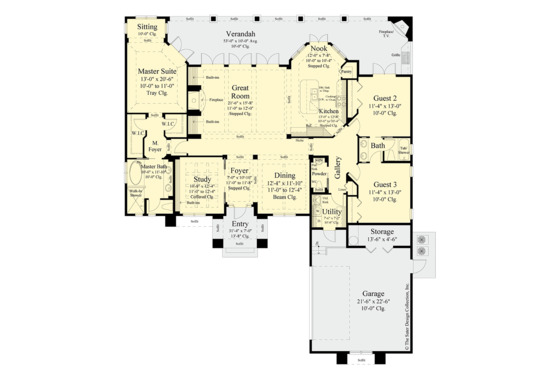 Floor Plan - Main Floor for Contemporary House Plan #930-502 - 3 bed, 2.5 bath
