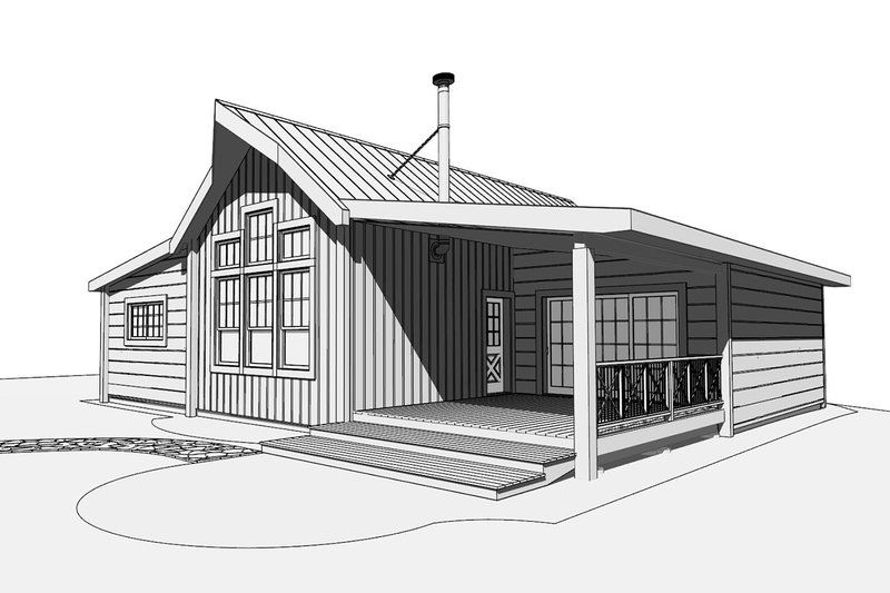 House Design - Exterior - Front Elevation 4 for Barndominium House Plan #1099-9 - 2 bed, 3 bath