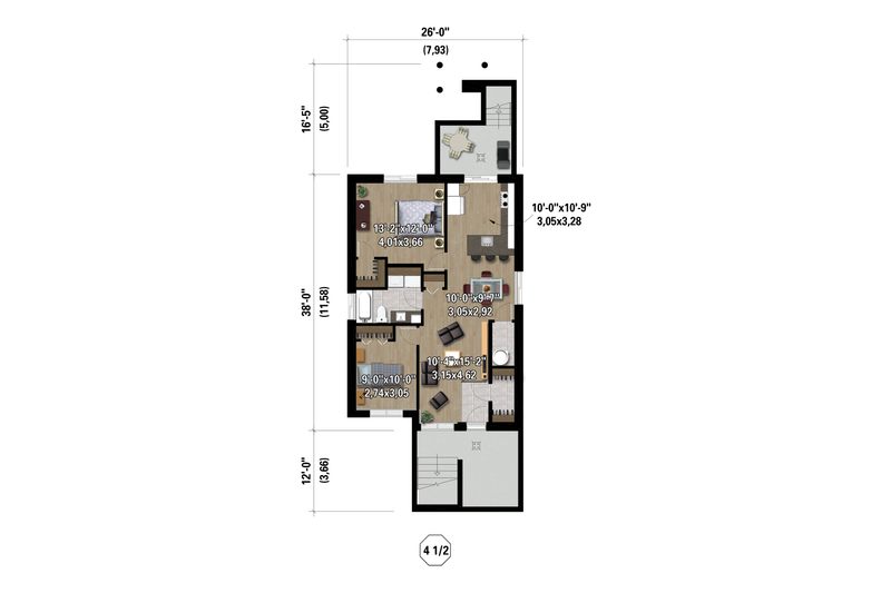 House Blueprint - Floor Plan - Lower Floor for Farmhouse House Plan #25-5001 - 6 bed, 3 bath