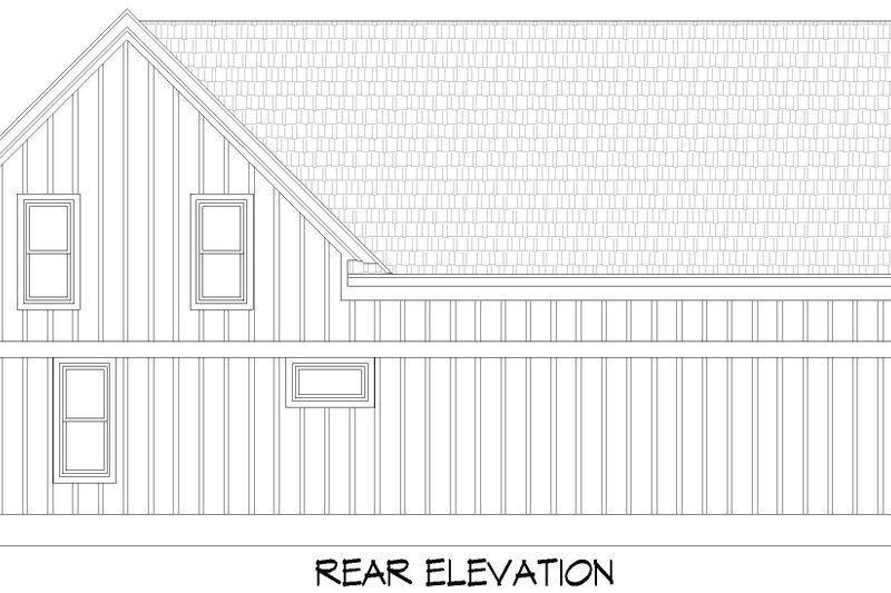Architectural House Design - Exterior - Rear Elevation for Country House Plan #932-1058 - 3 bed, 2.5 bath