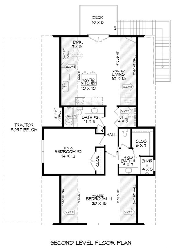 Country Floor Plan - Upper Floor Plan #932-938