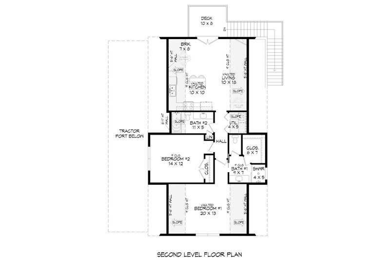 Dream House Plan - Floor Plan - Upper Floor for Country House Plan #932-938 - 2 bed, 2.5 bath