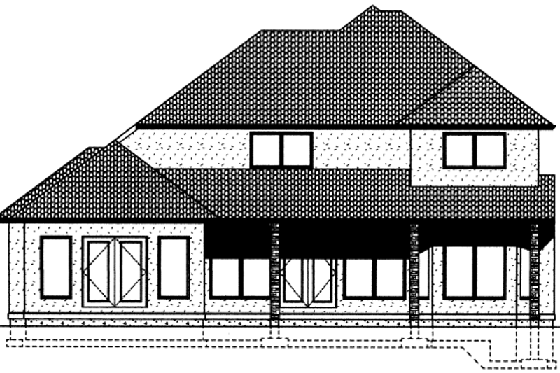 Dream House Plan - Exterior - Rear Elevation for Mediterranean House Plan #126-148 - 3 bed, 2.5 bath