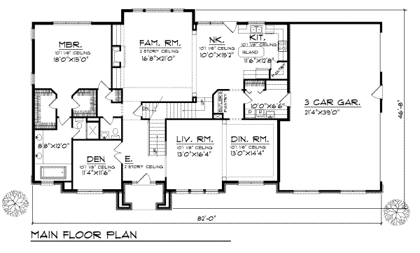Dream House Plan - Traditional Floor Plan - Main Floor Plan #70-506