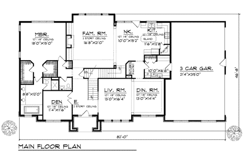 Dream House Plan - Floor Plan - Main Floor for Traditional House Plan #70-506 - 4 bed, 3.5 bath