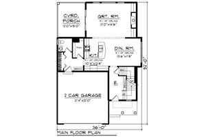 Floor Plan - Main Floor for Country House Plan #70-1463 - 3 bed, 2.5 bath