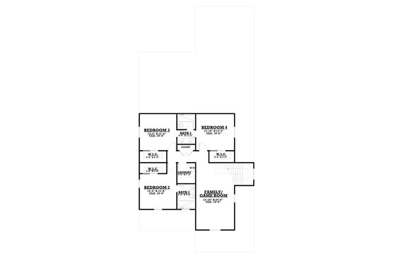 Floor Plan - Upper Floor for Farmhouse House Plan #1112-11 - 4 bed, 3.5 bath