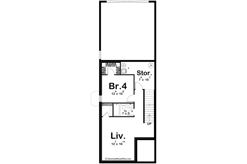Architectural House Design - Floor Plan - Lower Floor for Farmhouse House Plan #455-730 - 3 bed, 2.5 bath