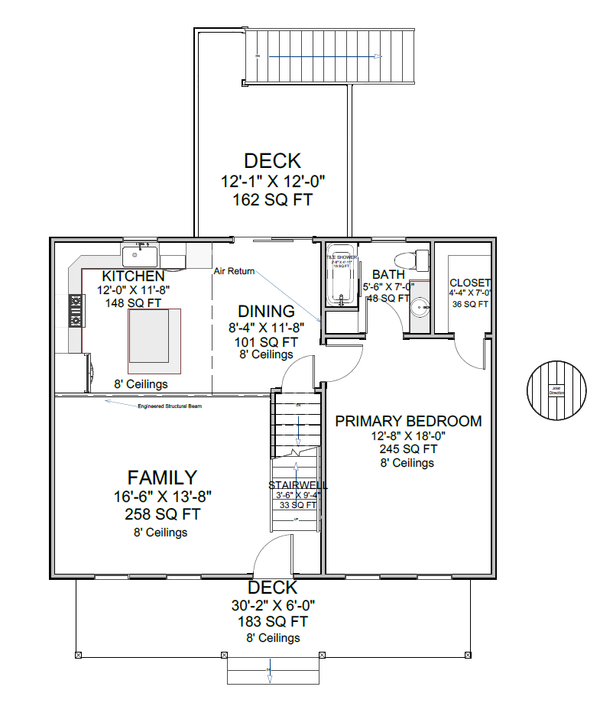 Cottage Floor Plan - Main Floor Plan #1116-23