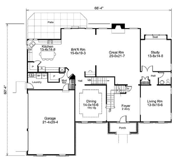 Colonial Floor Plan - Main Floor Plan #57-365