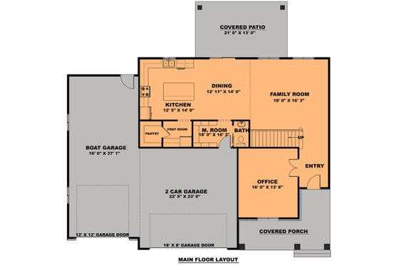 Floor Plan - Main Floor for Farmhouse House Plan #1111-15 - 4 bed, 2.5 bath