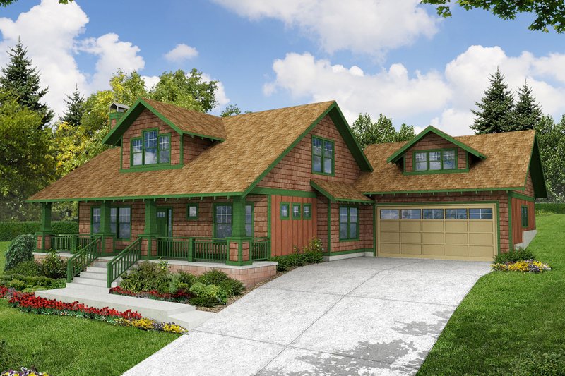 Home Plan - Exterior - Front Elevation 3 for Bungalow House Plan #124-485 - 3 bed, 2.5 bath