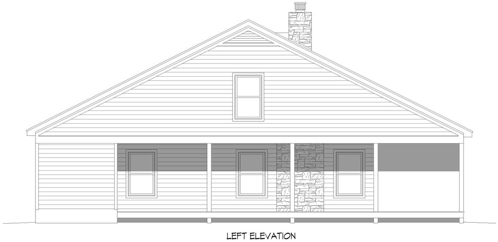 Exterior - Other Elevation for Country House Plan #932-1420 - 2 bed, 2 bath