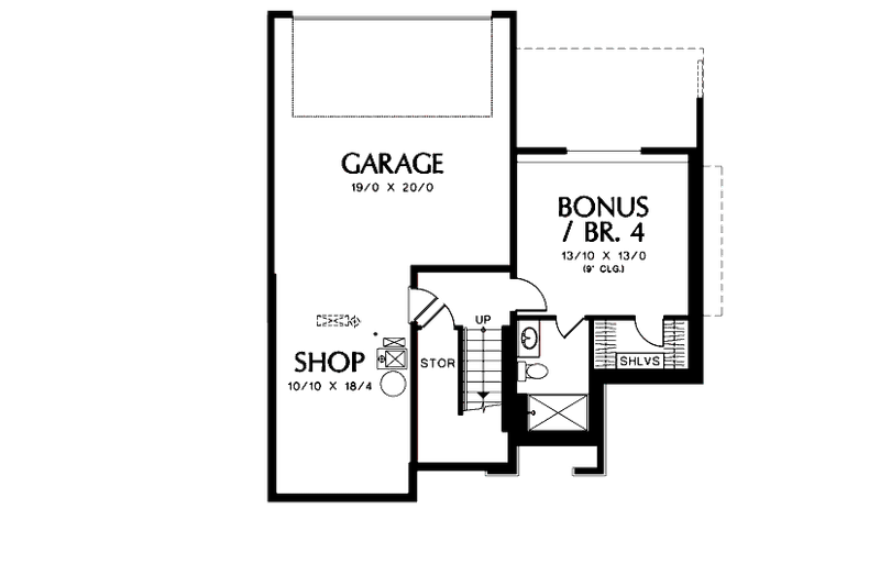 House Blueprint - Floor Plan - Lower Floor for Traditional House Plan #48-504 - 4 bed, 3.5 bath