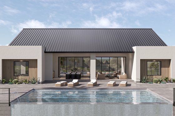 Exterior - Rear Elevation for Modern House Plan #455-705 - 3 bed, 2.5 bath