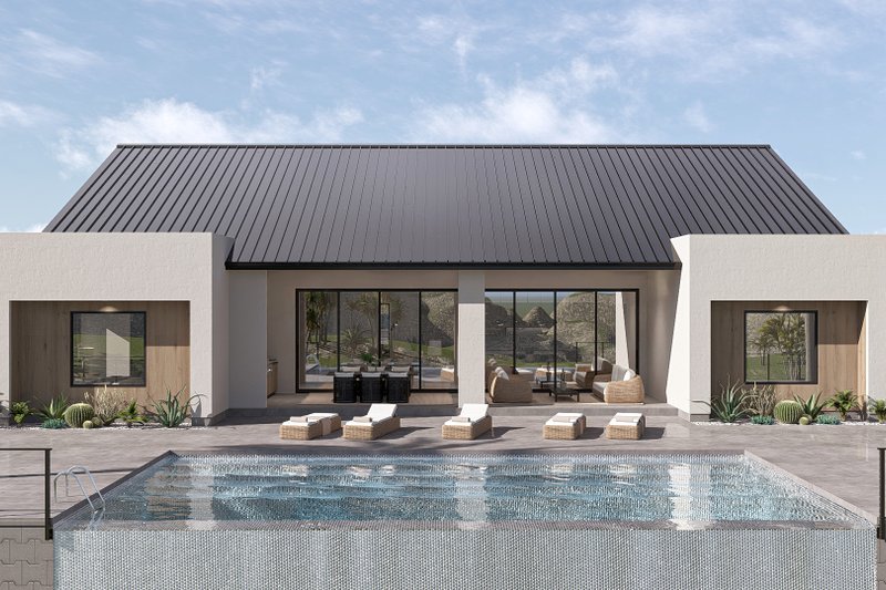House Plan Design - Exterior - Rear Elevation for Modern House Plan #455-705 - 3 bed, 2.5 bath