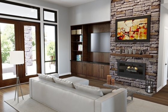 Interior - Family Room for Prairie House Plan #48-1044 - 3 bed, 2.5 bath