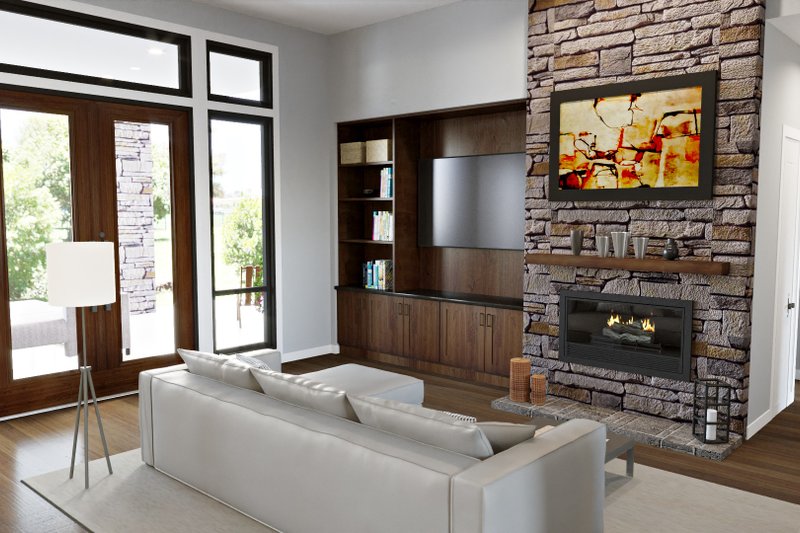 Dream House Plan - Interior - Family Room for Prairie House Plan #48-1044 - 3 bed, 2.5 bath