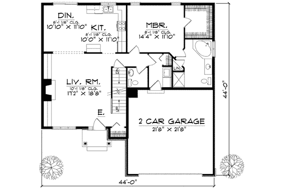 Floor Plan - Main Floor for Traditional House Plan #70-604 - 4 bed, 3.5 bath