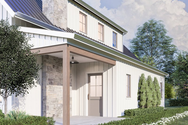 House Blueprint - Exterior - Rear Elevation 1 for Barndominium House Plan #1114-72 - 4 bed, 2.5 bath