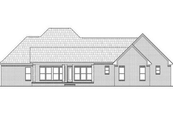 Exterior - Rear Elevation for European House Plan #21-266 - 3 bed, 2.5 bath